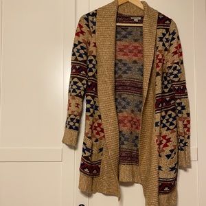 Southwest pattern long cardigan